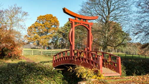 The Chinese Bridge and Moon Gate at Greys Court, Oxfordshire